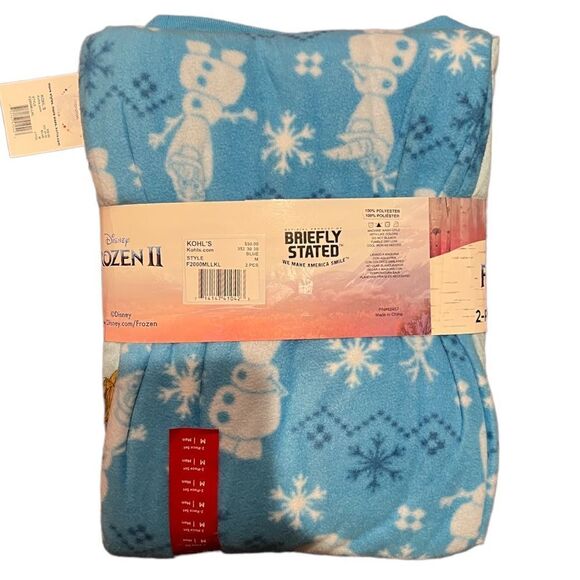 Disney Frozen 2 Mens 2-Piece Blue Long Sleeve Sleepwear Pajama Set - Picture 7 of 11